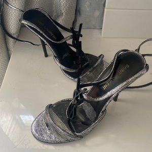 Authentic YSL black silver cassandre size 6 1/2